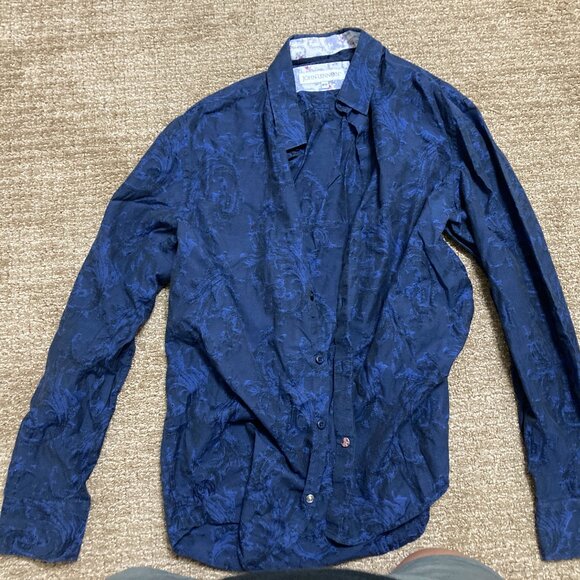 John Lennon Vintage Blue Dress Shirt Size Medium - Picture 1 of 2